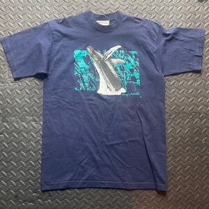 Vintage Wyland Studios Dark Blue Whale Graphic Tee
